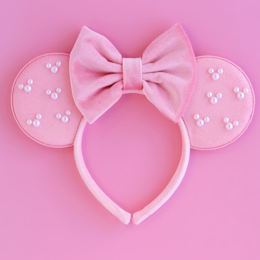 Pink Minnie Ears with Pearls